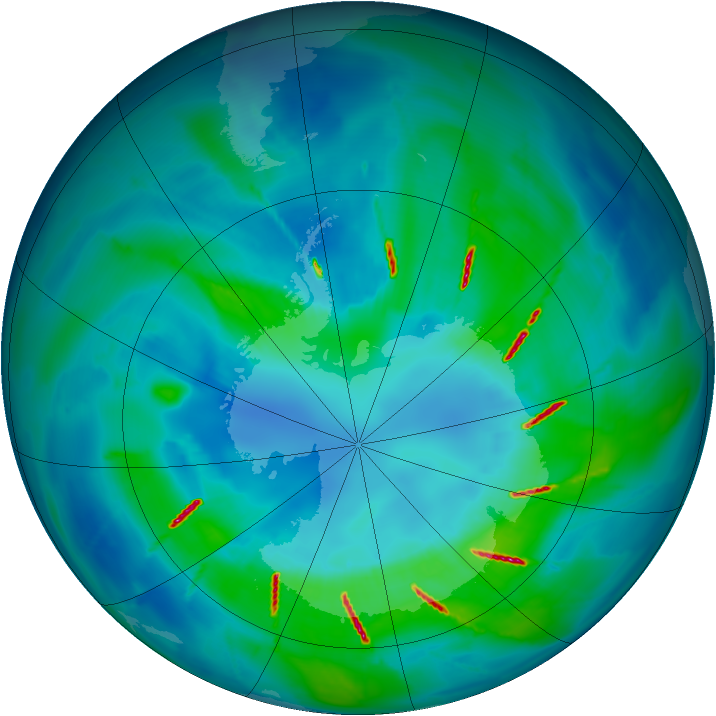 Antarctic ozone map for 10 April 2010